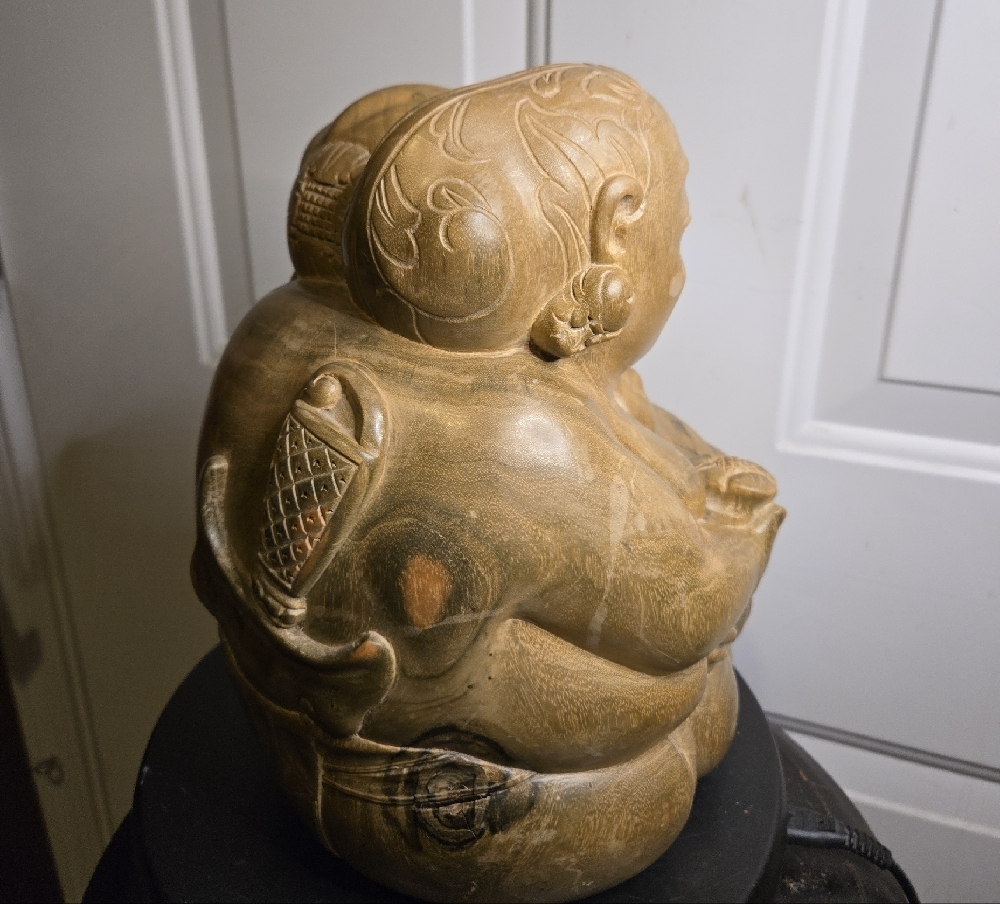 Buddha Wayan Signed Ida B. Marka Iwi Purne Bali Hand Carved Wooden Sculpture - Picture 7 of 14